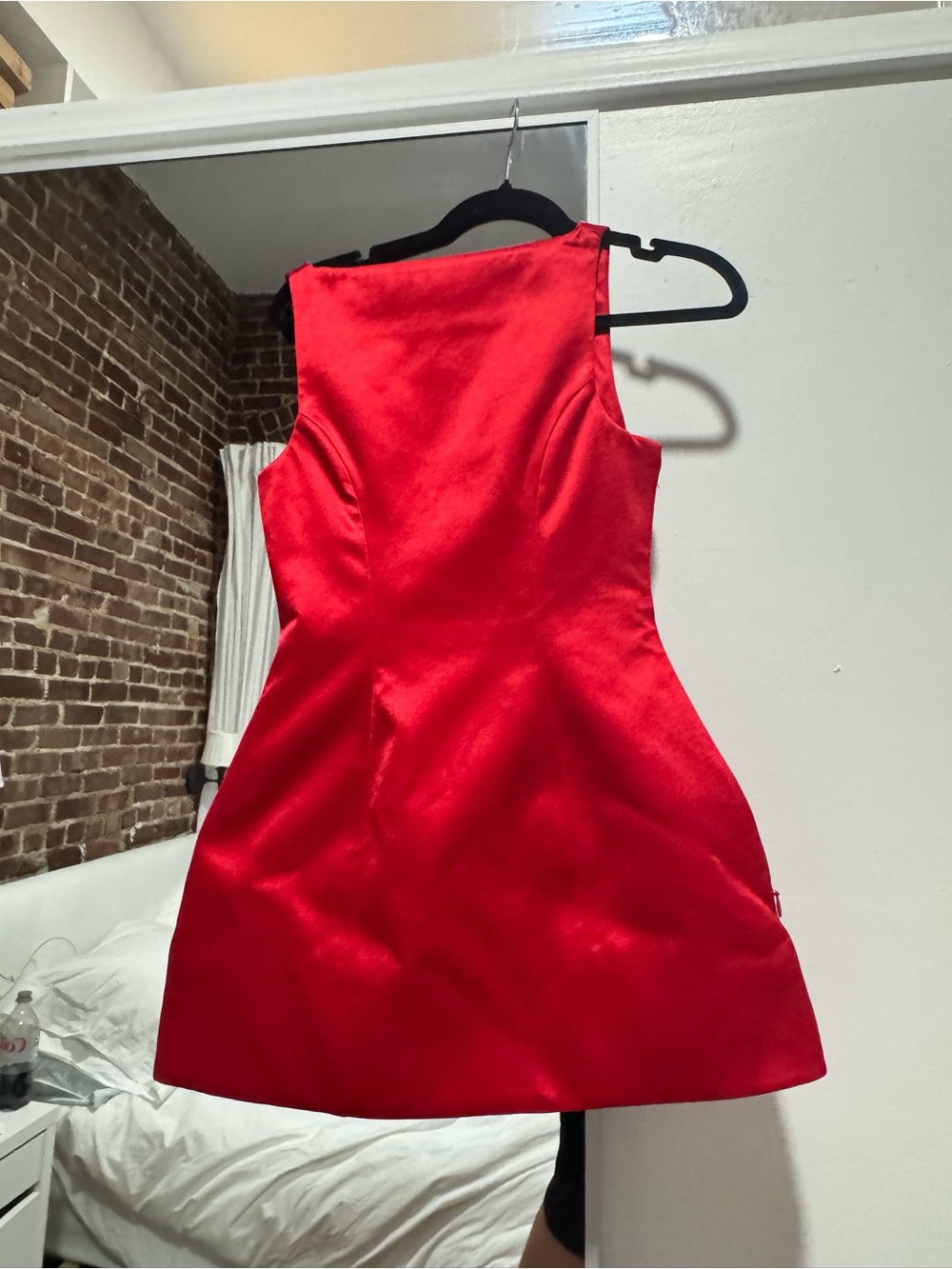 Retrofete Very altered Red Satin Sleeveless A-Line Dress